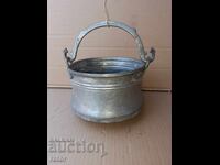 Старо медно калайдисано котле , менче , менец , котел