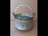 Старо медно калайдисано котле , менче , менец , котел