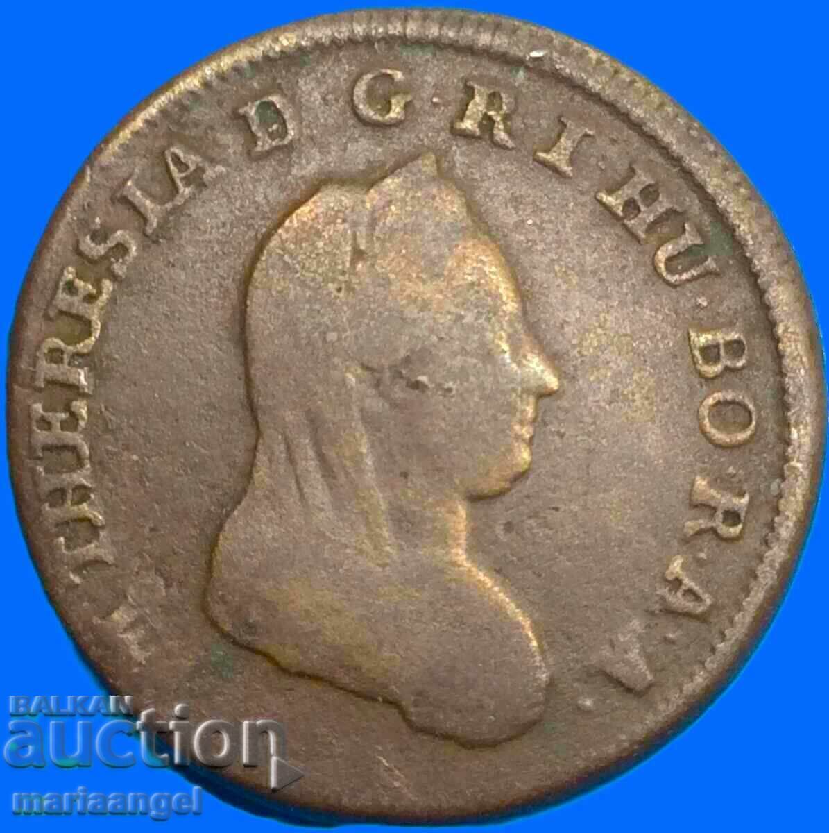 Livrarea 1 Kreuzer 1780 Austria V - Viena Maria Tereza (1740-1780)