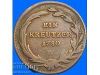 1 Kreuzer 1780 Αυστρία Δ - Βιέννη Μαρία Θηρεσία (1740-1780)