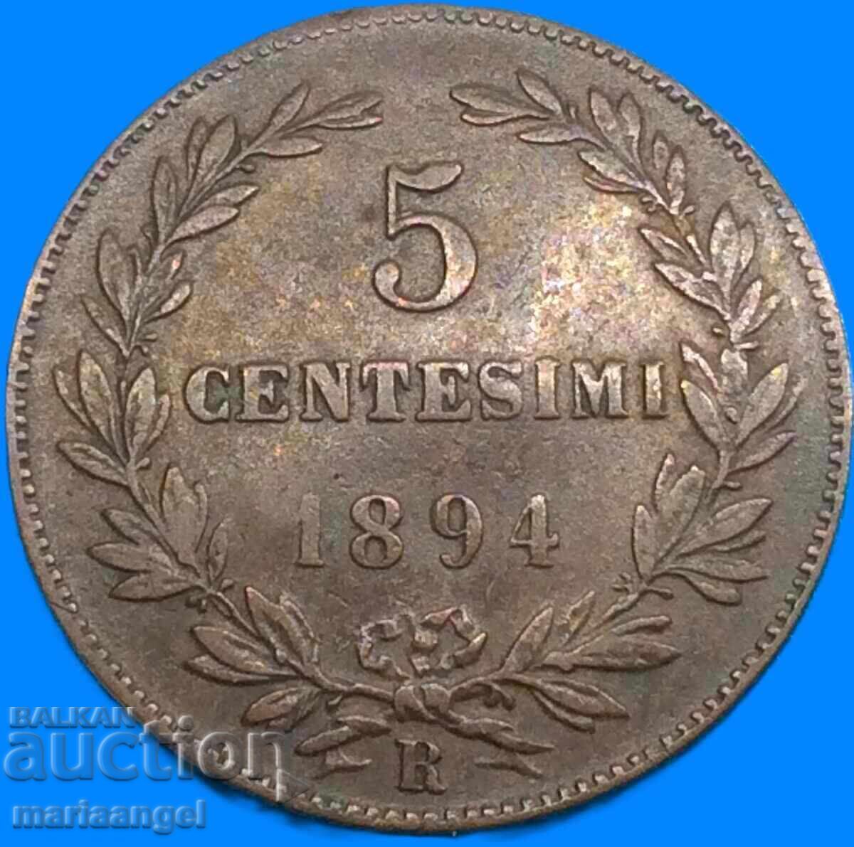 Licitație San Marino 1894 5 centesimi foarte rară