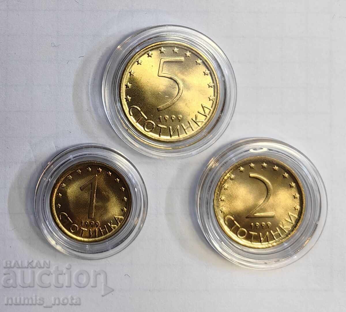 Lot 1, 2 și 5 stotinki 1999 UNC - 5 Lot 1, 2 și 5 stotinki 1999 UNC - 5