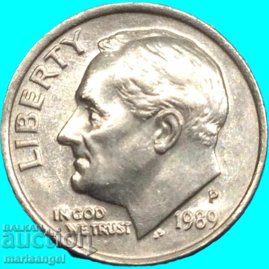 Monedă de 10 cenți 1989 SUA - 7