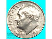 Monedă de 10 cenți 1989 SUA