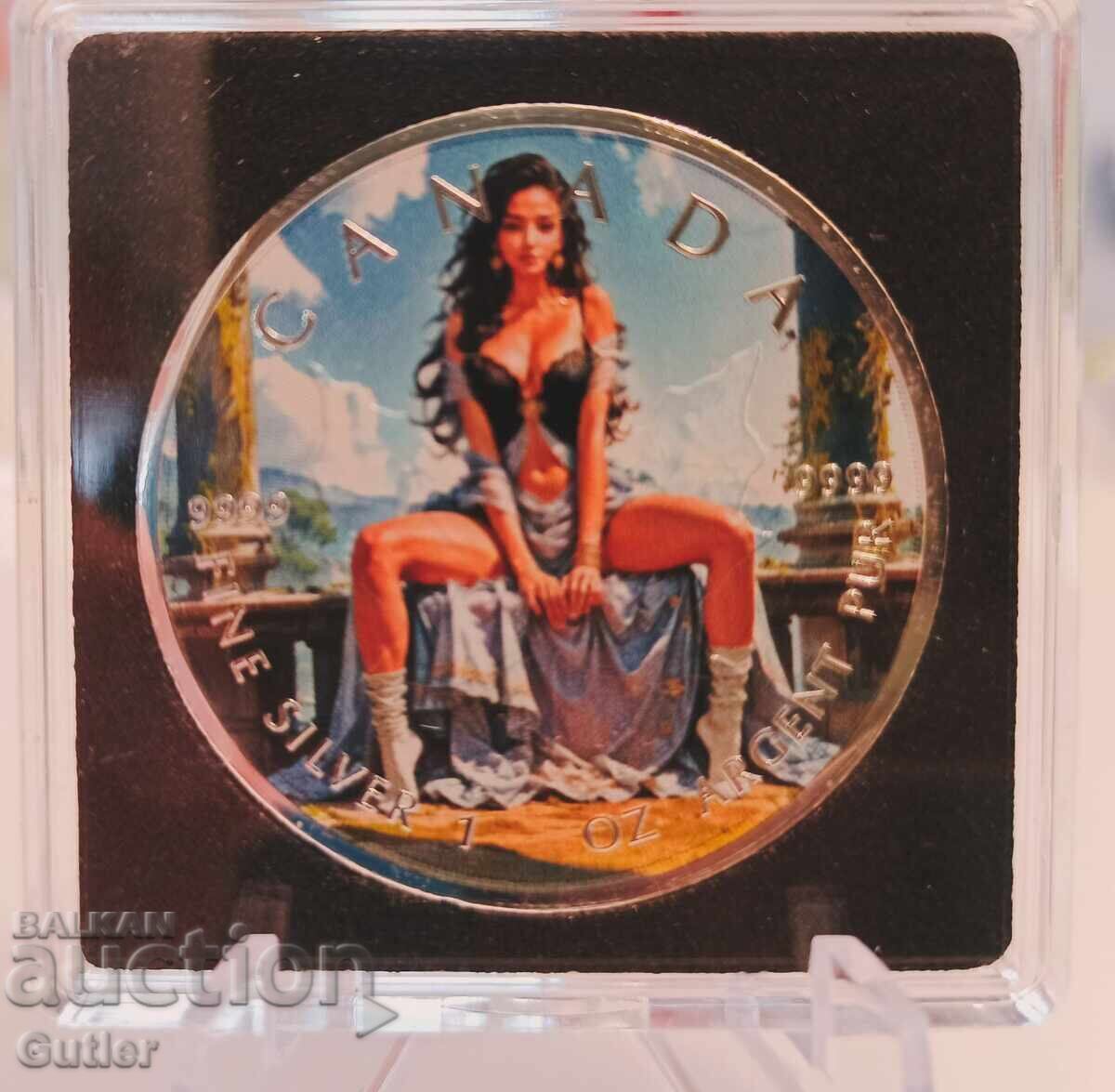 ARGINT 1 Oz, Prințesă jucăușă! Monedă de argint puritate .9999 - 6 ARGINT 1 Oz, Prințesă jucăușă! Monedă de argint puritate .9999 - 6