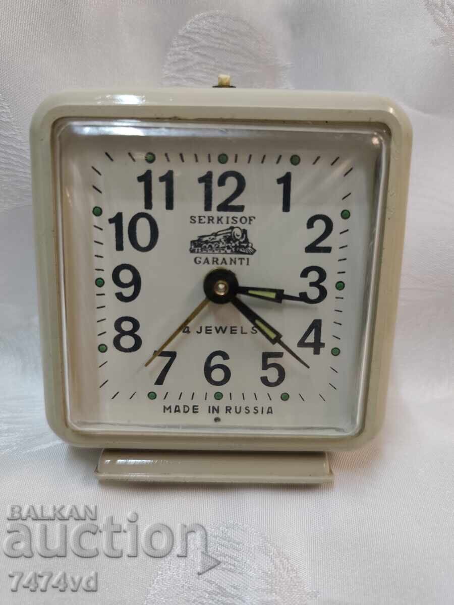 Ceas deșteptător sovietic rar Serkisof Garanti 4 rubine