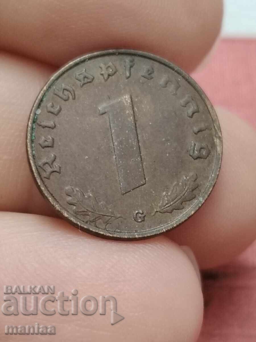 1 pfenig 1939 Al Treilea Reich G