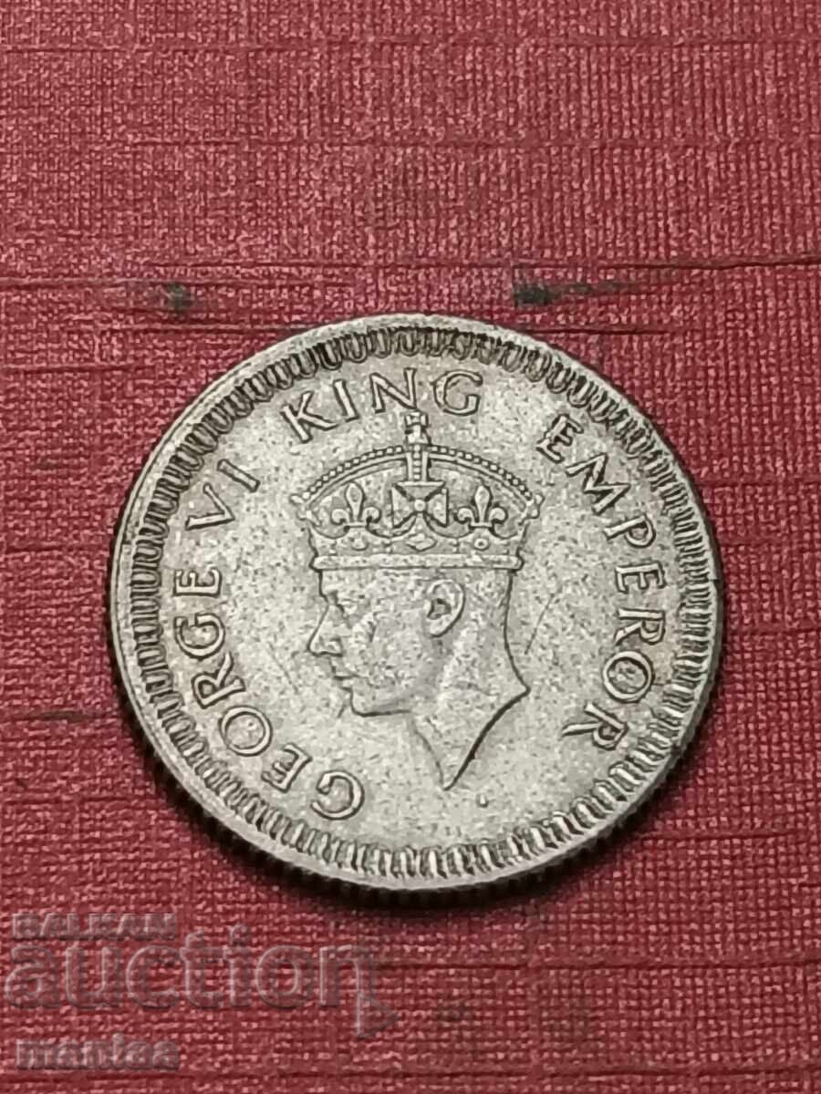 Livrarea 1/4 Rupie 1942 Argint Tip calitate