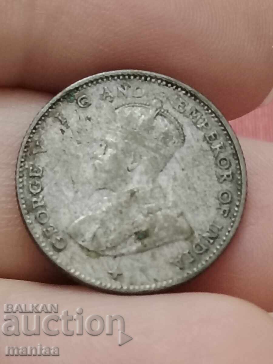 Licitație 10 Straits Settlements 1919 Argint!