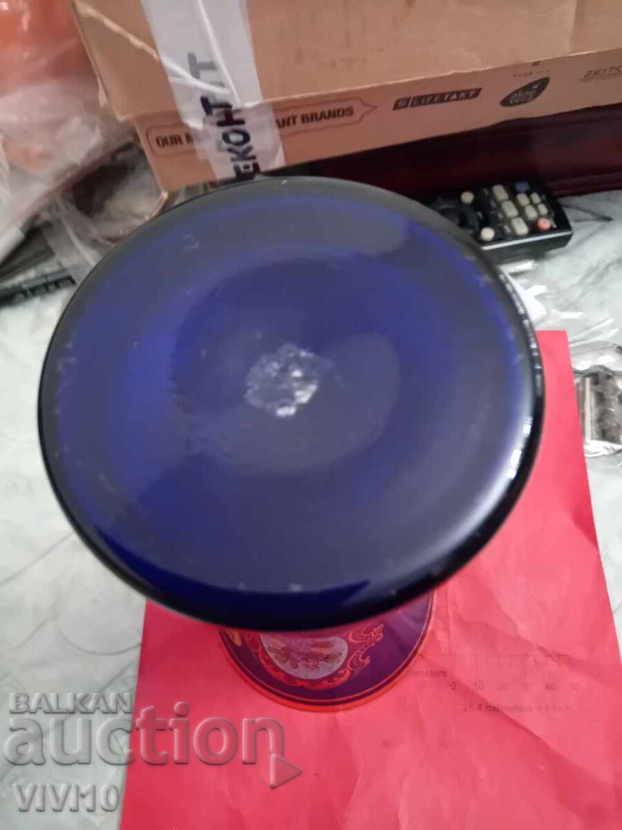 Старинна ваза Бохемия, Чехия 24см - 5