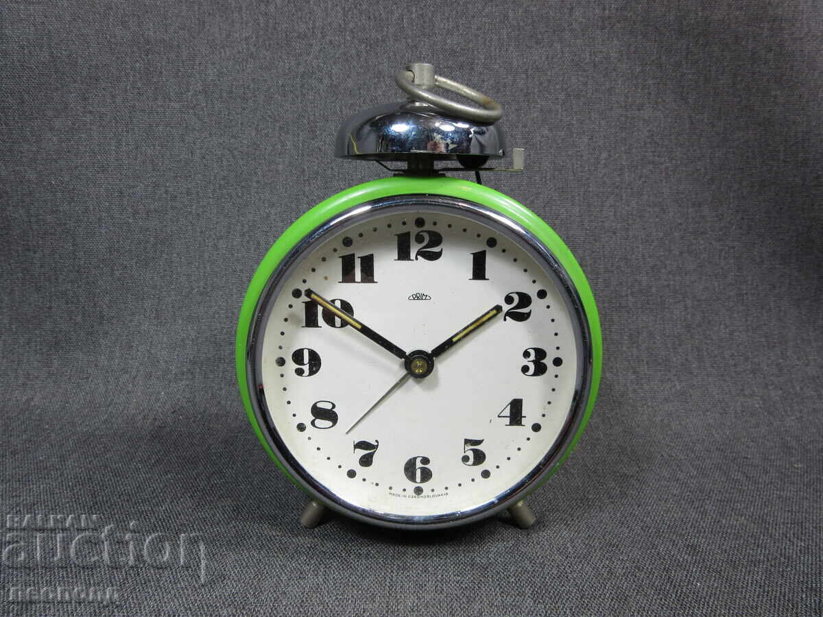 CEAS DEȘTEPTĂTOR MECANIC RETRO VECHI DIN PERIOADA SOCIALISTĂ CEHOSLOVACĂ PRIM
