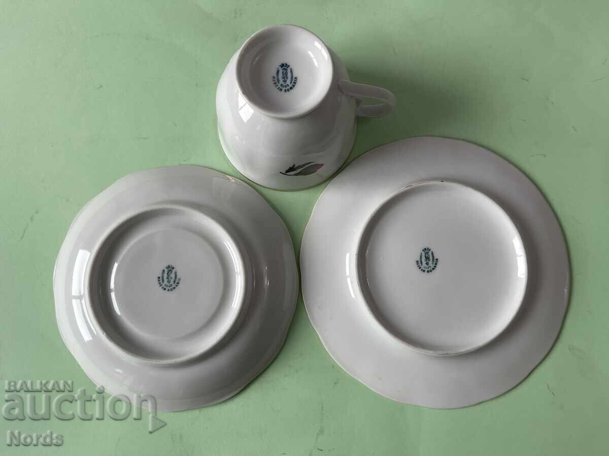 Красив троен сет за чай - 5