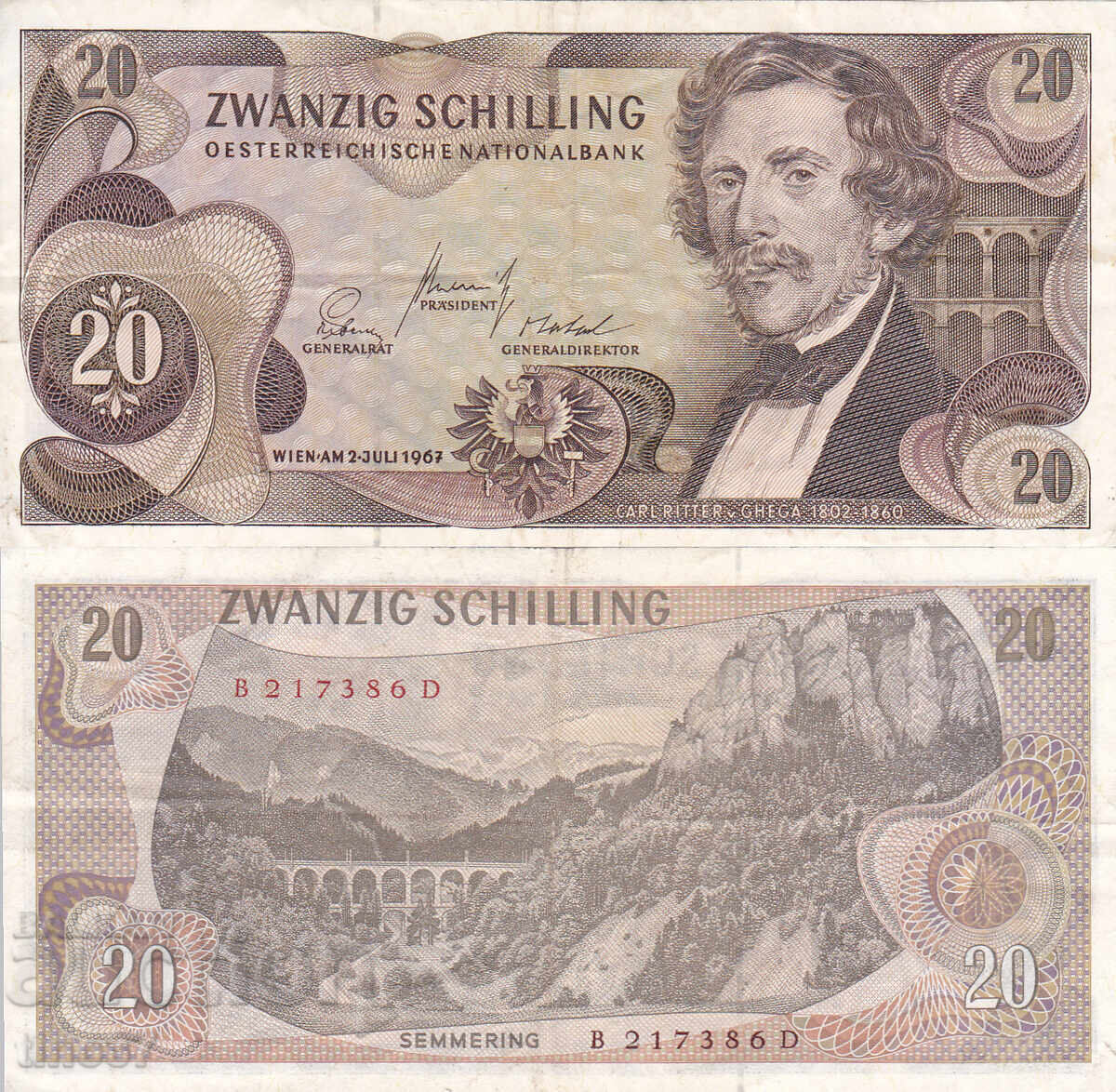 tino37- AUSTRIA - 20 SCHILLINGS - 1967 - VF