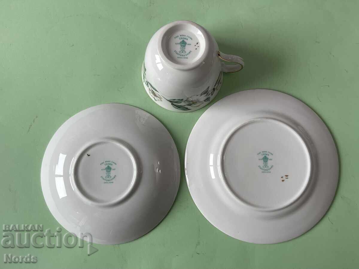 Beautiful English triple tea set - 5