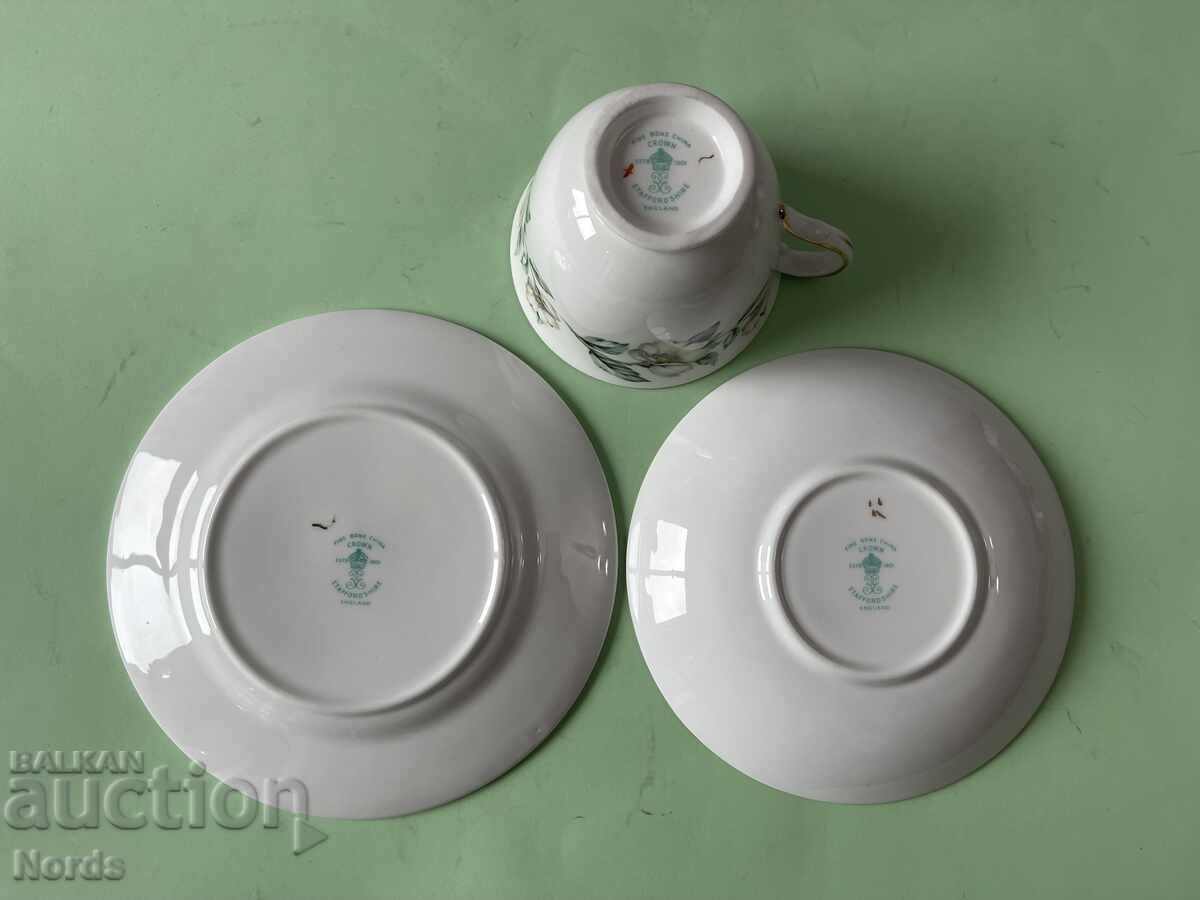 Красив английски троен сет за чай - 5