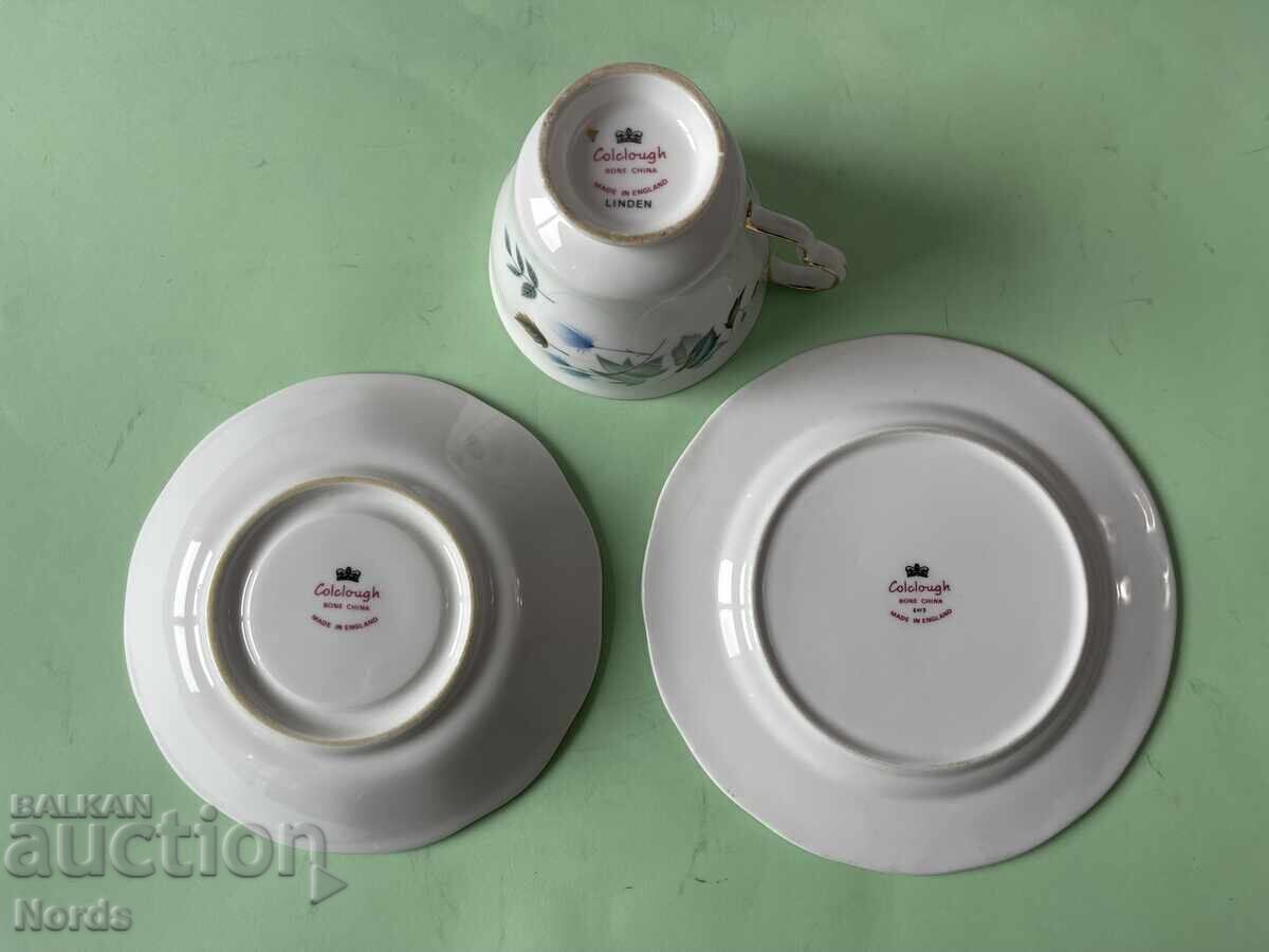 Доставка на Colclough  английски троен сет за чай