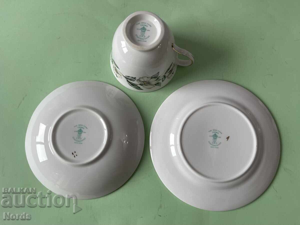 Όμορφο αγγλικό τριπλό σετ τσαγιού - 5