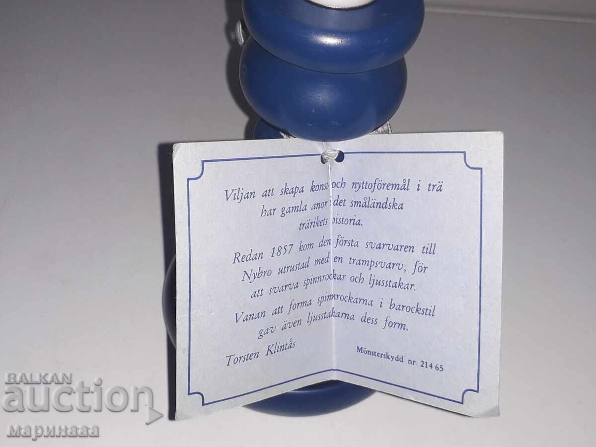 SFEȘNIC CU LUMÂNARE. LEMN. SUEDIA - 6