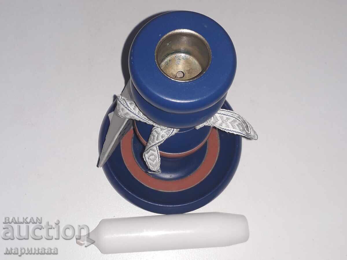 SFEȘNIC CU LUMÂNARE. LEMN. SUEDIA - 7