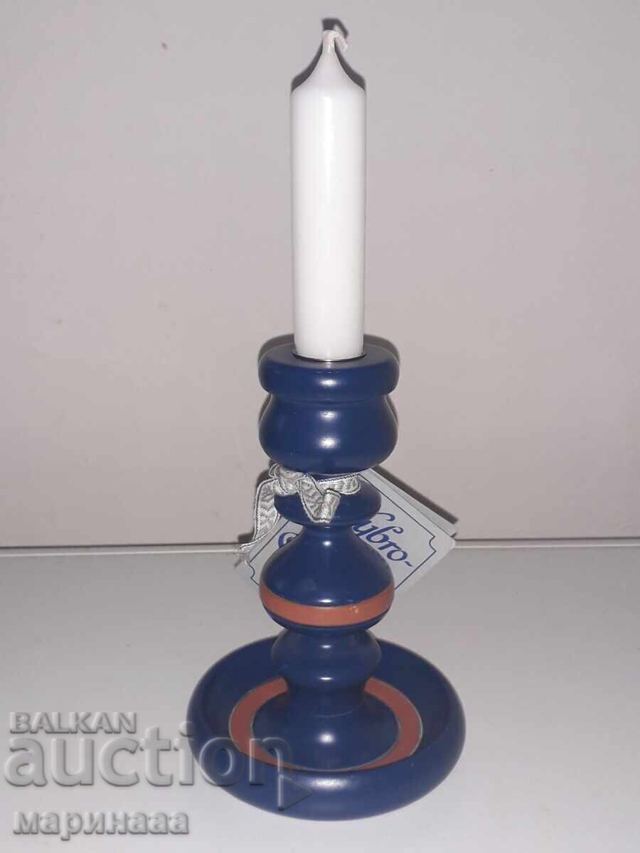 SFEȘNIC CU LUMÂNARE. LEMN. SUEDIA