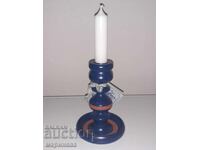 CANDLE HOLDER WITH CANDLE. WOOD. SWEDEN