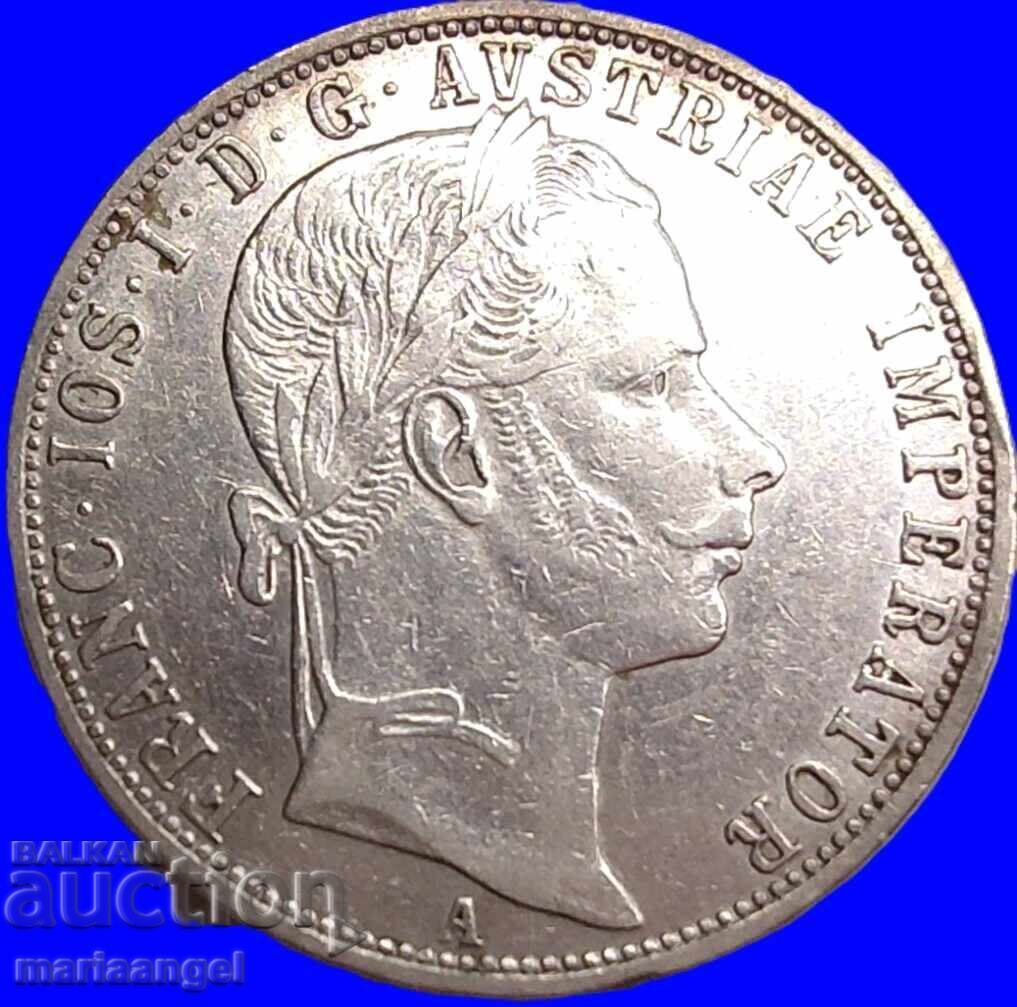 Austria 1 florin 1859 A - Viena Franz Joseph argint