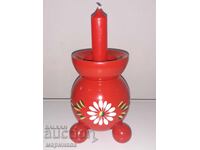 SFEȘNIC MASIV CU LUMÂNARE. LEMN. SUEDIA