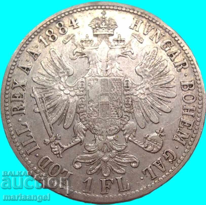 Livrarea Austria 1 Florin 1884 Franz Joseph argint
