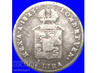 1/4 Liră 1823 Austria pentru Italia M-Milano Lombardia-Veneția