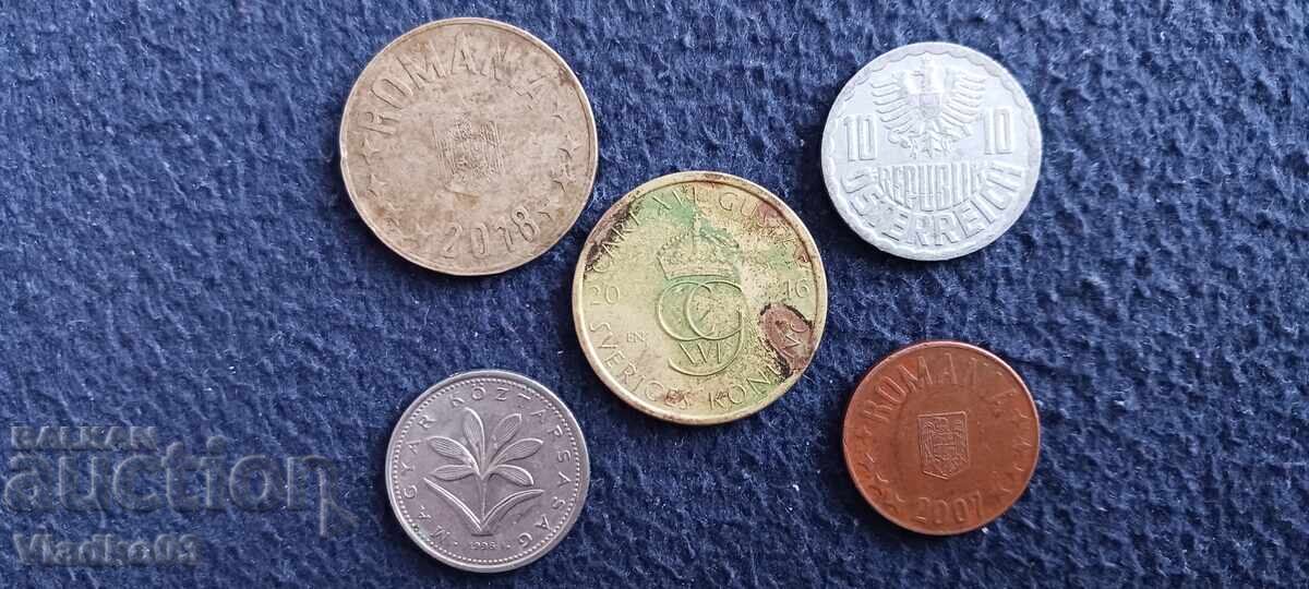 Лот монети 5 броя с цена € 0.01 | 0.02 лв.