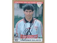 Card of Kr. Balakov with original signature