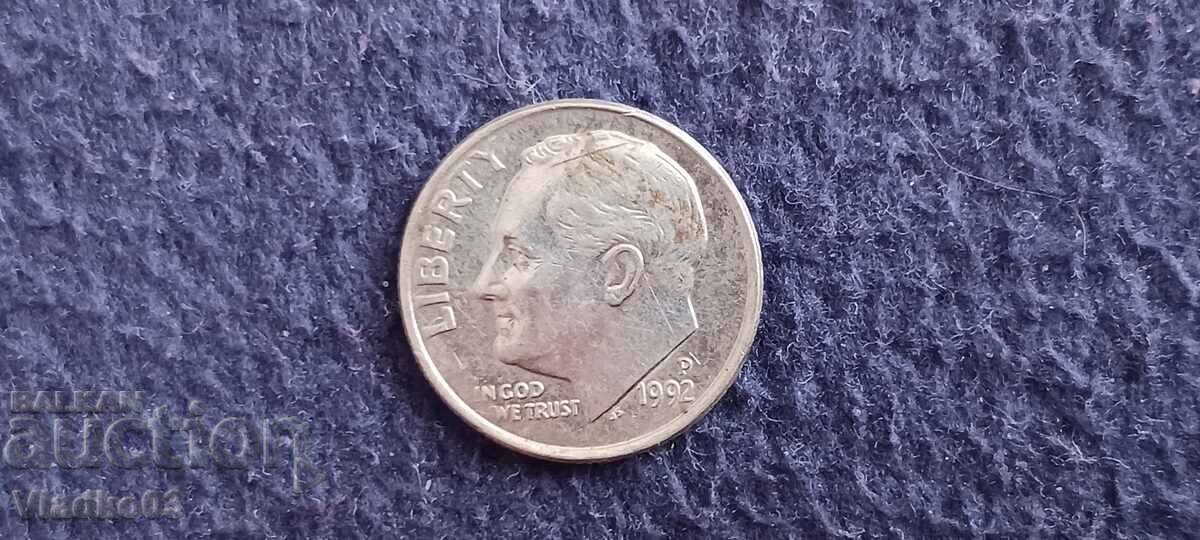 САЩ дайм (10 цента) 1992 с цена € 0.01 | 0.02 лв.