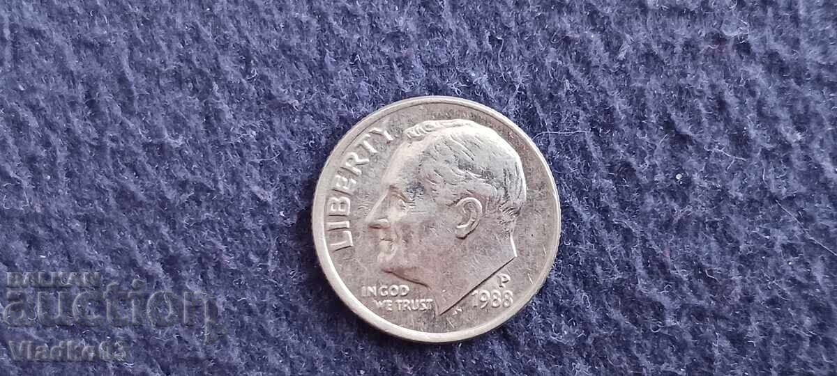 САЩ дайм (10 цента) 1988 с цена € 0.01 | 0.02 лв.