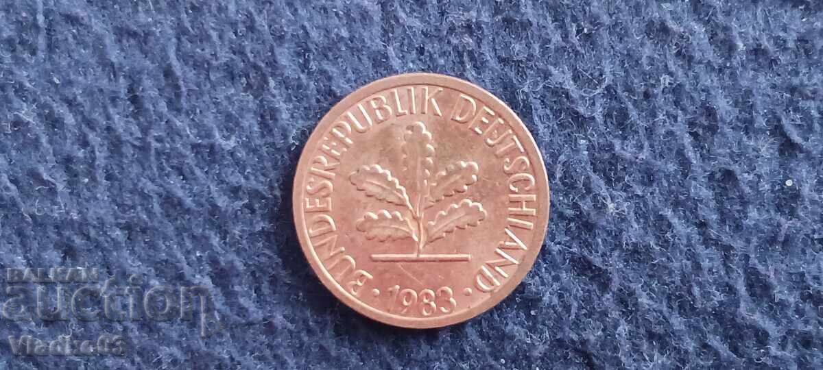 Германия 1 пфениг 1983 КАЧЕСТВО с цена € 0.01 | 0.02 лв.