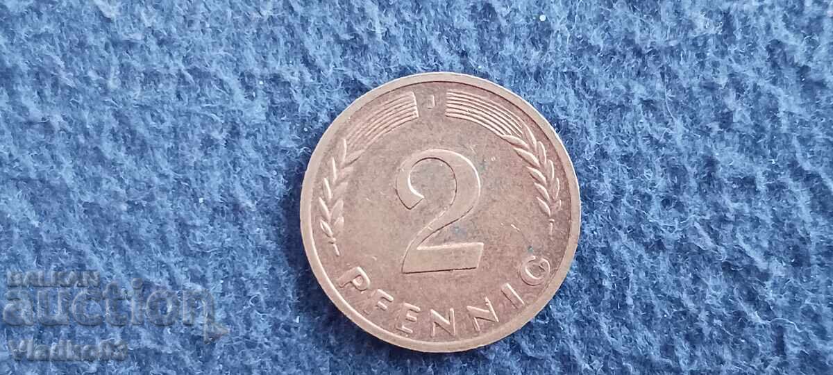 Германия 2 пфенига 1971