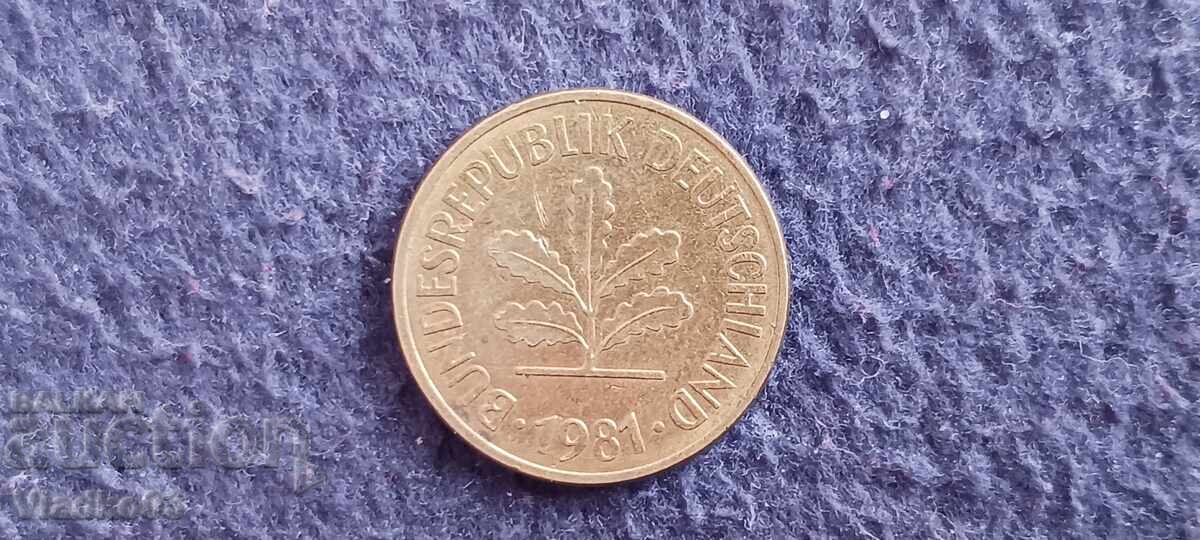Германия 5 пфенига 1981 с цена € 0.01 | 0.02 лв.