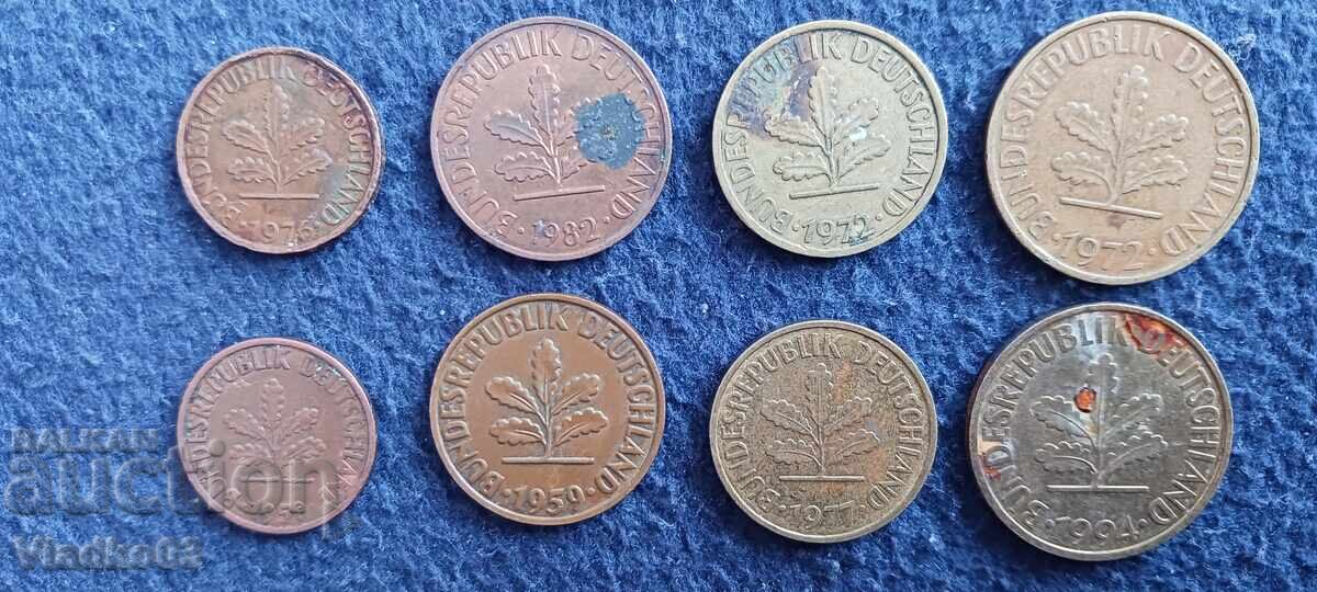 Германия лот 8 монети с цена € 0.01 | 0.02 лв.
