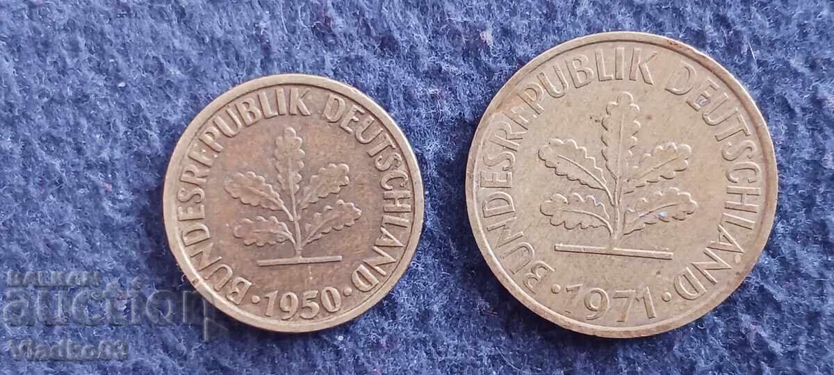 Германия лот 2 монети с цена € 0.01 | 0.02 лв.