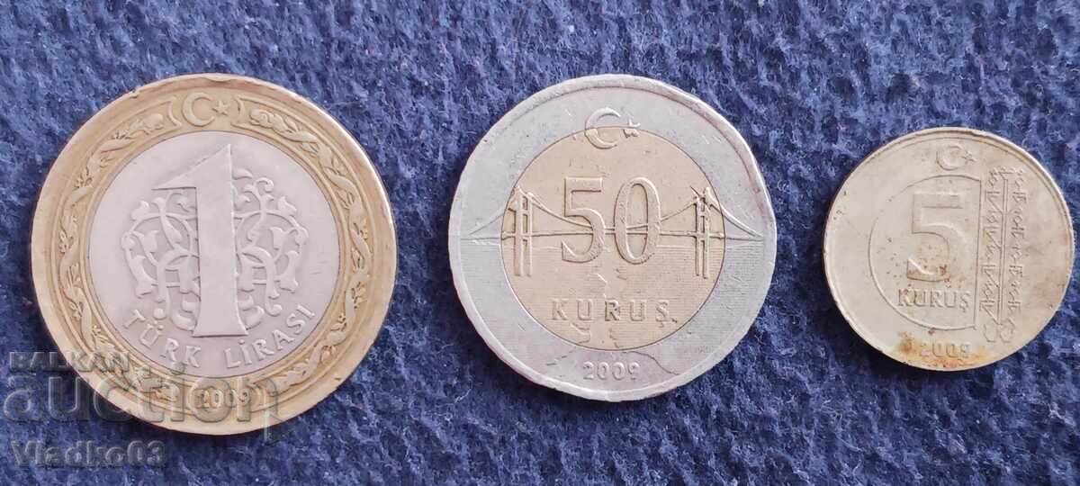 Turkey lot of 3 coins