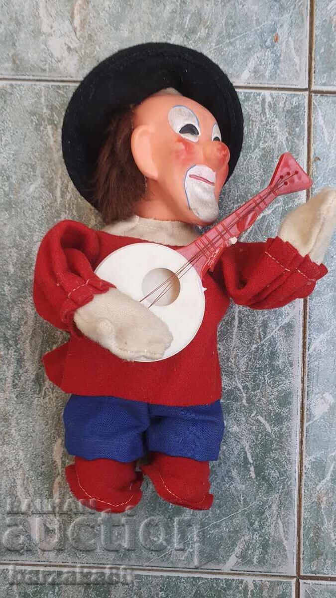 Стара механична играчка Клоун с ключ