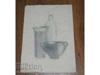 Desen vechi de maestru, creion, natură moartă