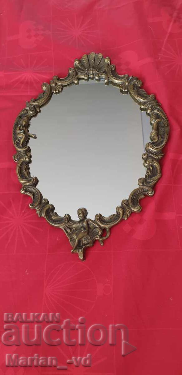 Auction  Vintage French brass wall mirror