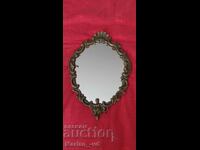Vintage French brass wall mirror