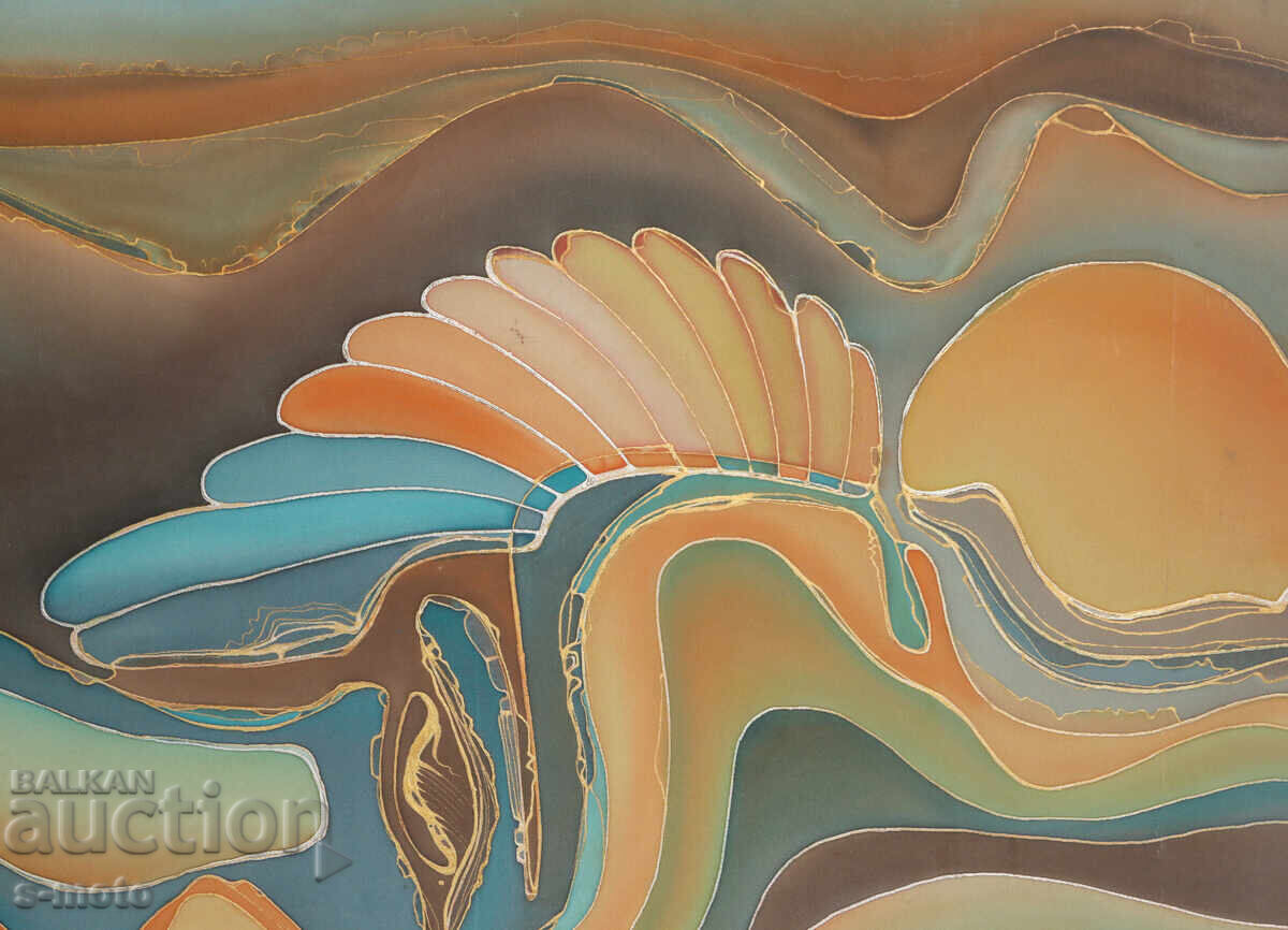 Tablou compoziție abstractă peisaj batik 2003 - 5