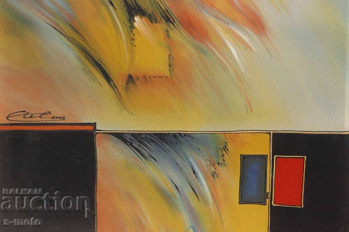Abstract composition landscape batik painting 2003 - 6