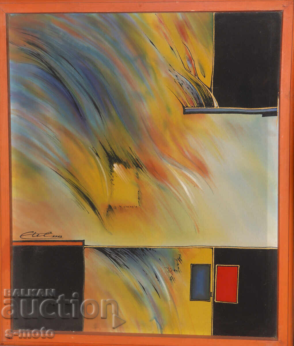 Abstract composition landscape batik painting 2003