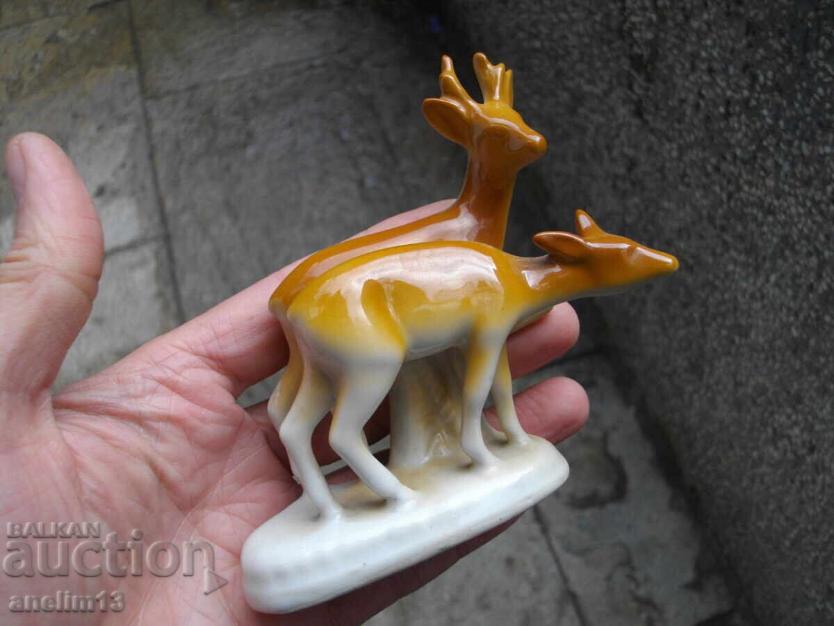 ΠΑΛΑΙΟΣ ΒΟΥΛΓΑΡΙΚΟΣ ΠΟΡΣΕΛΑΝΙΝΟΣ ΕΛΑΦΟΣ ΚΑΙ ΕΛΑΦΙΝΑ