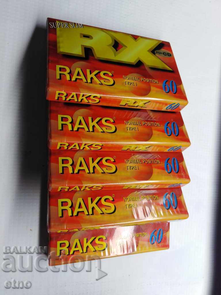 5 ΝΕΕΣ ΚΑΣΕΤΕΣ ΗΧΟΥ - "RAKS RX 60" SUPER SLIM, κασετόφωνο - 5