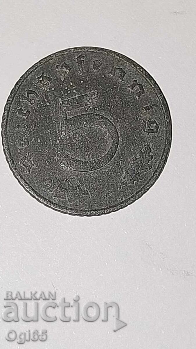 Γερμανικό νόμισμα του Ράιχ 5 ράιχπφενιχ 1940