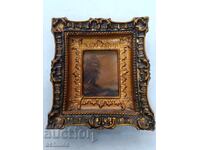 Oil painting. Massive gilded frame